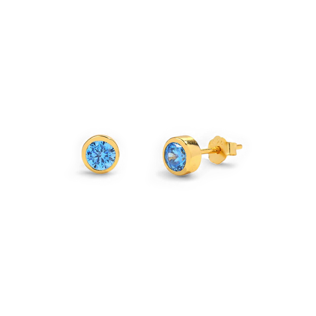 18k Gold Plated / March Aquamarine