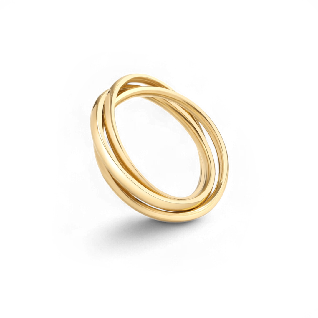 Delicado anillo antiestrés entrelazado