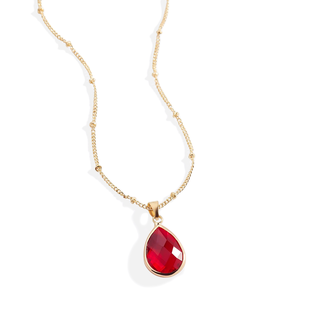 Collar con colgante de gota de piedra natal