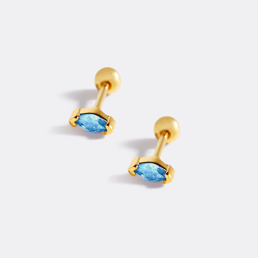 Chapado en oro de 18 quilates. / Azul