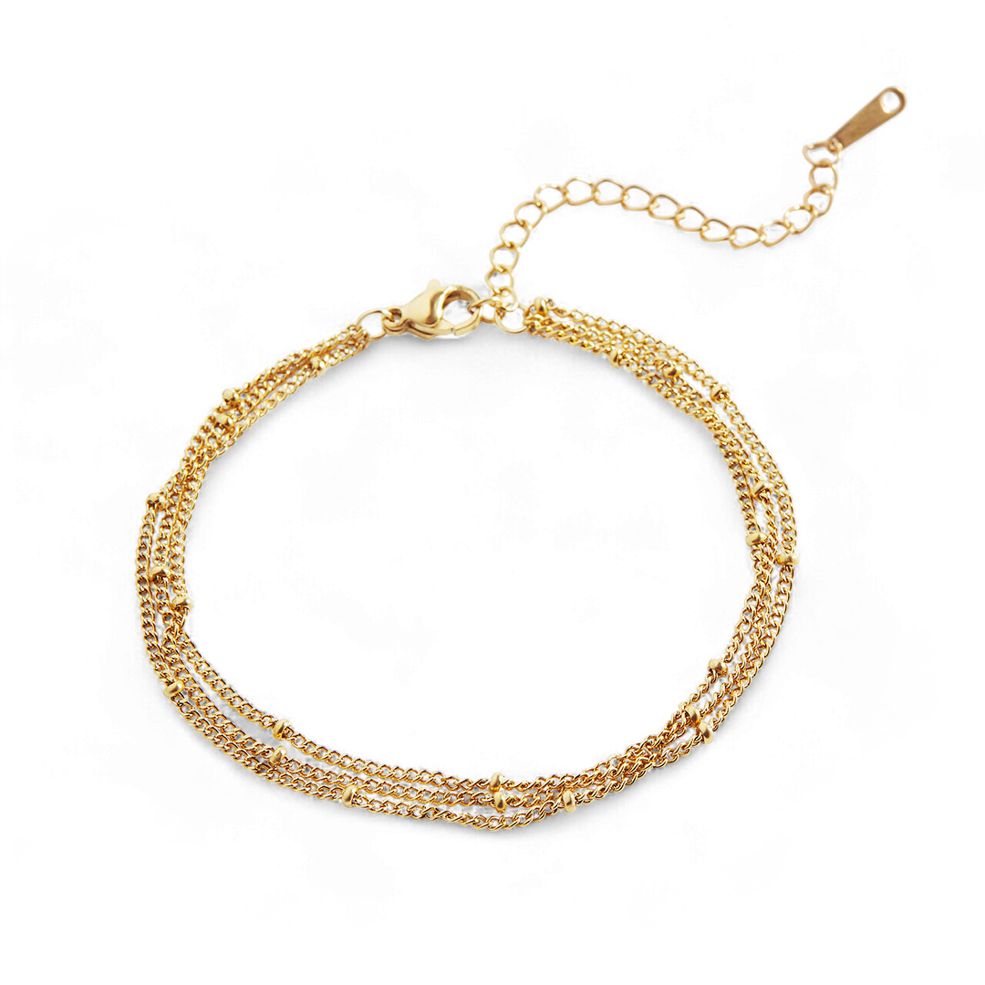 Brazalete de cadena satélite de triple capa