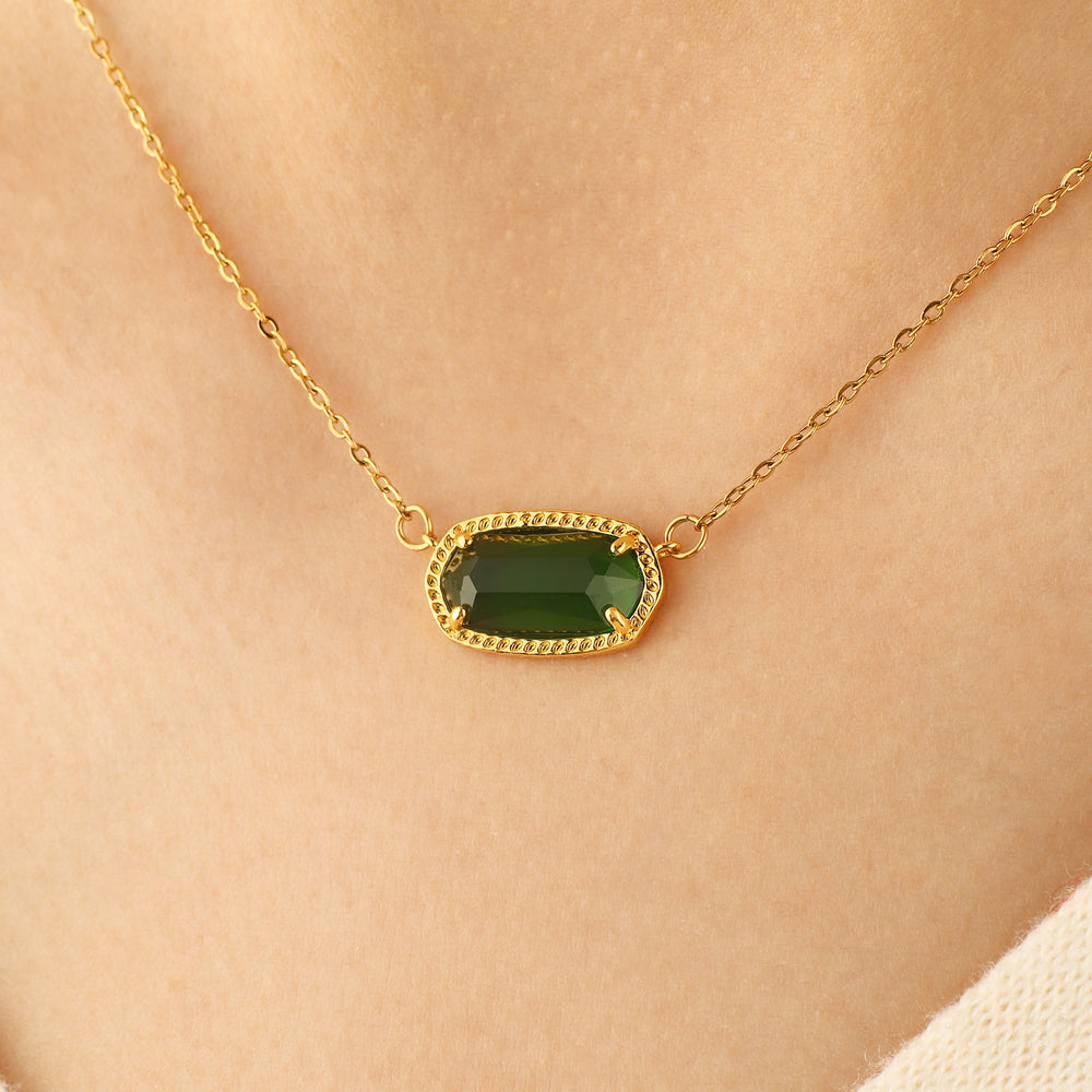 Oval Birthstone Pendant Necklace - September Sapphire