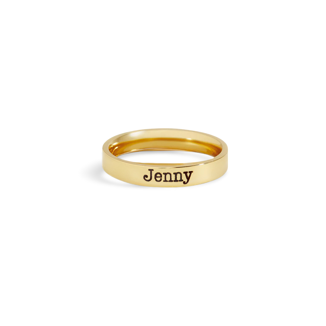 Engraved Stackable Name Ring | 3mm Band