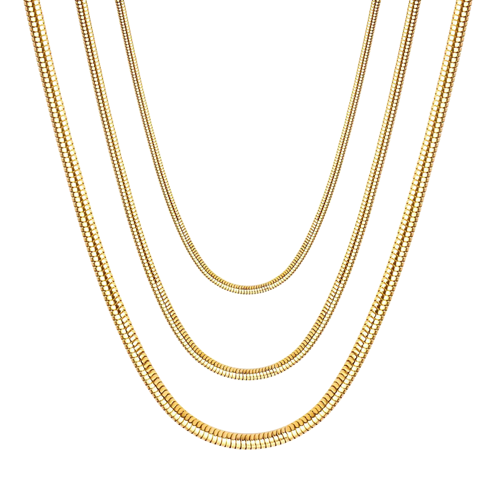 Snake Chain Necklace - Gold / 1mm / 18"