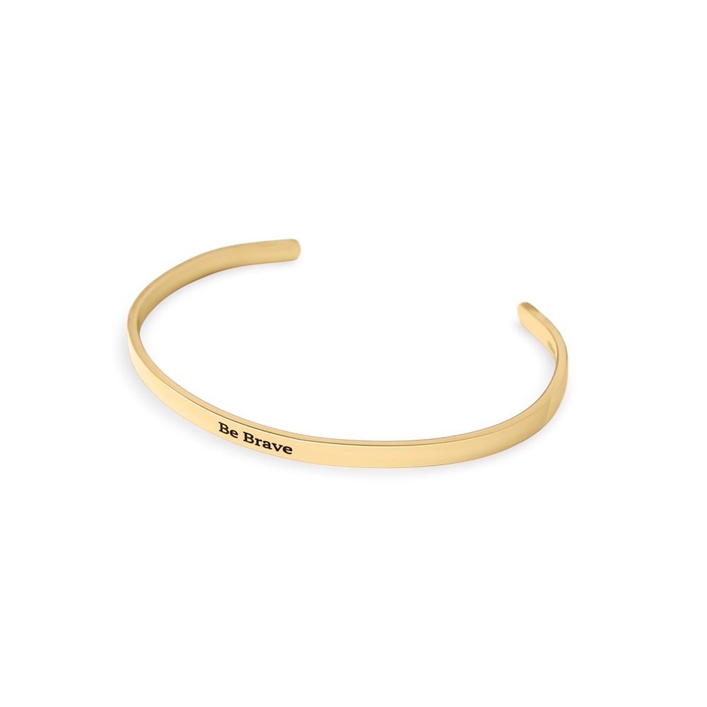 Brazalete fino personalizado - Chapado en oro de 18 quilates. / Serif