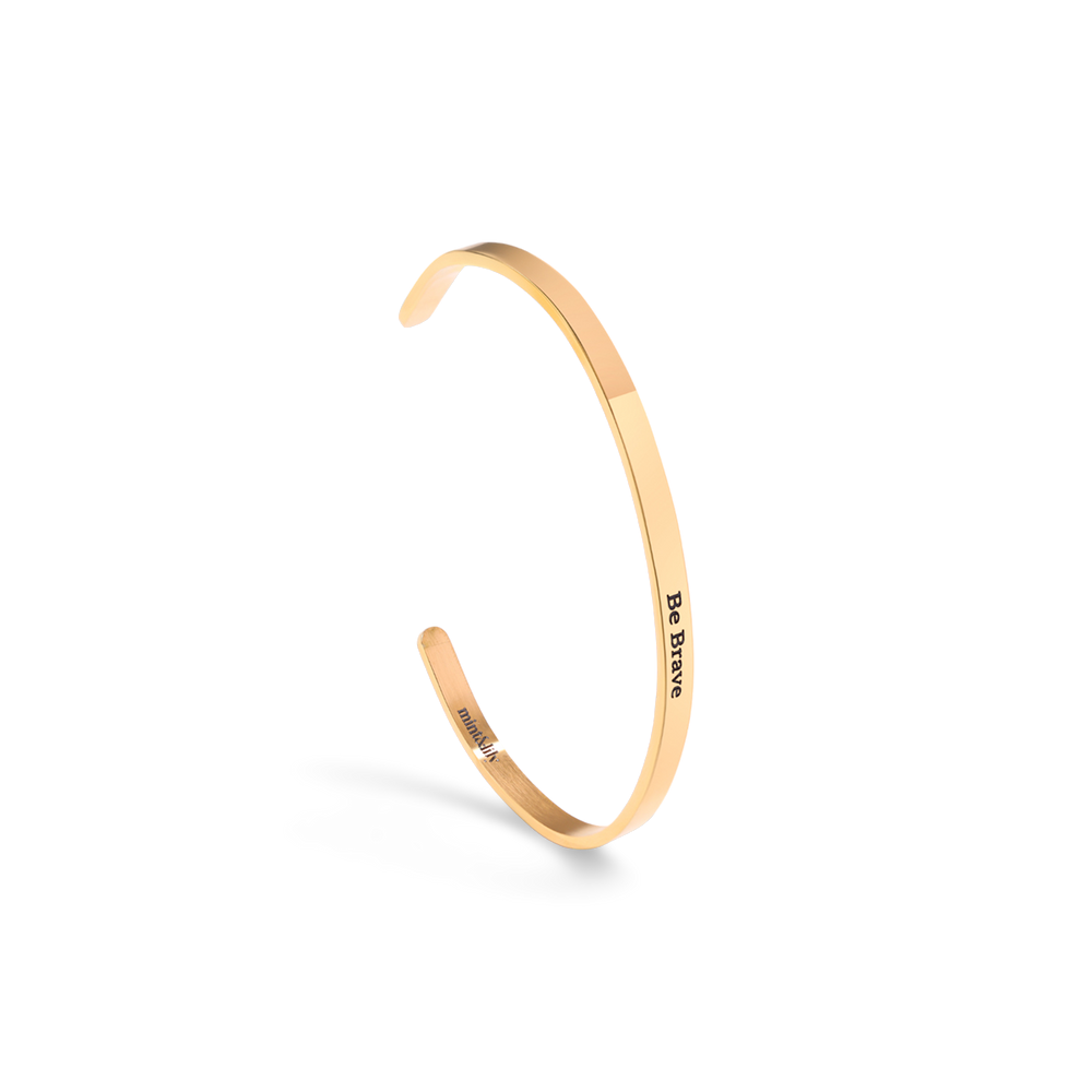 Brazalete fino personalizado - Chapado en oro de 18 quilates. / Serif