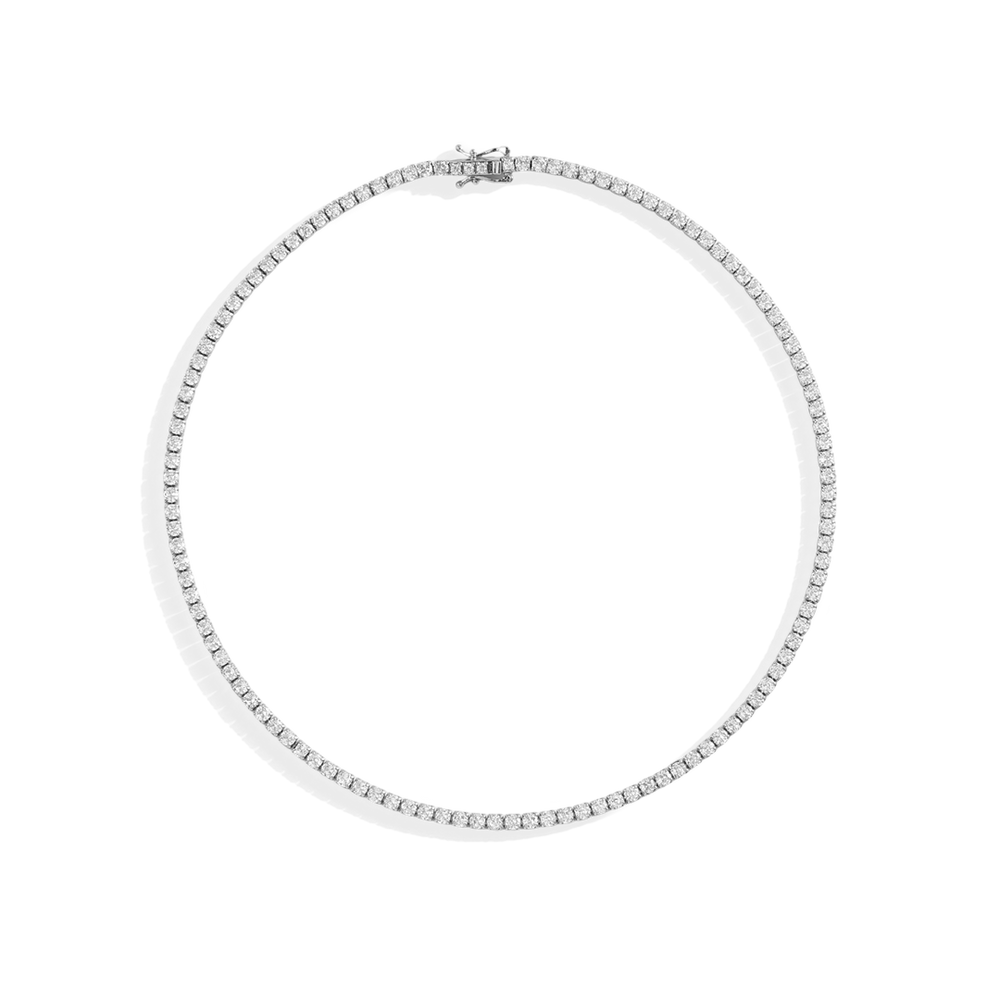 Diamond necklace on a white background
