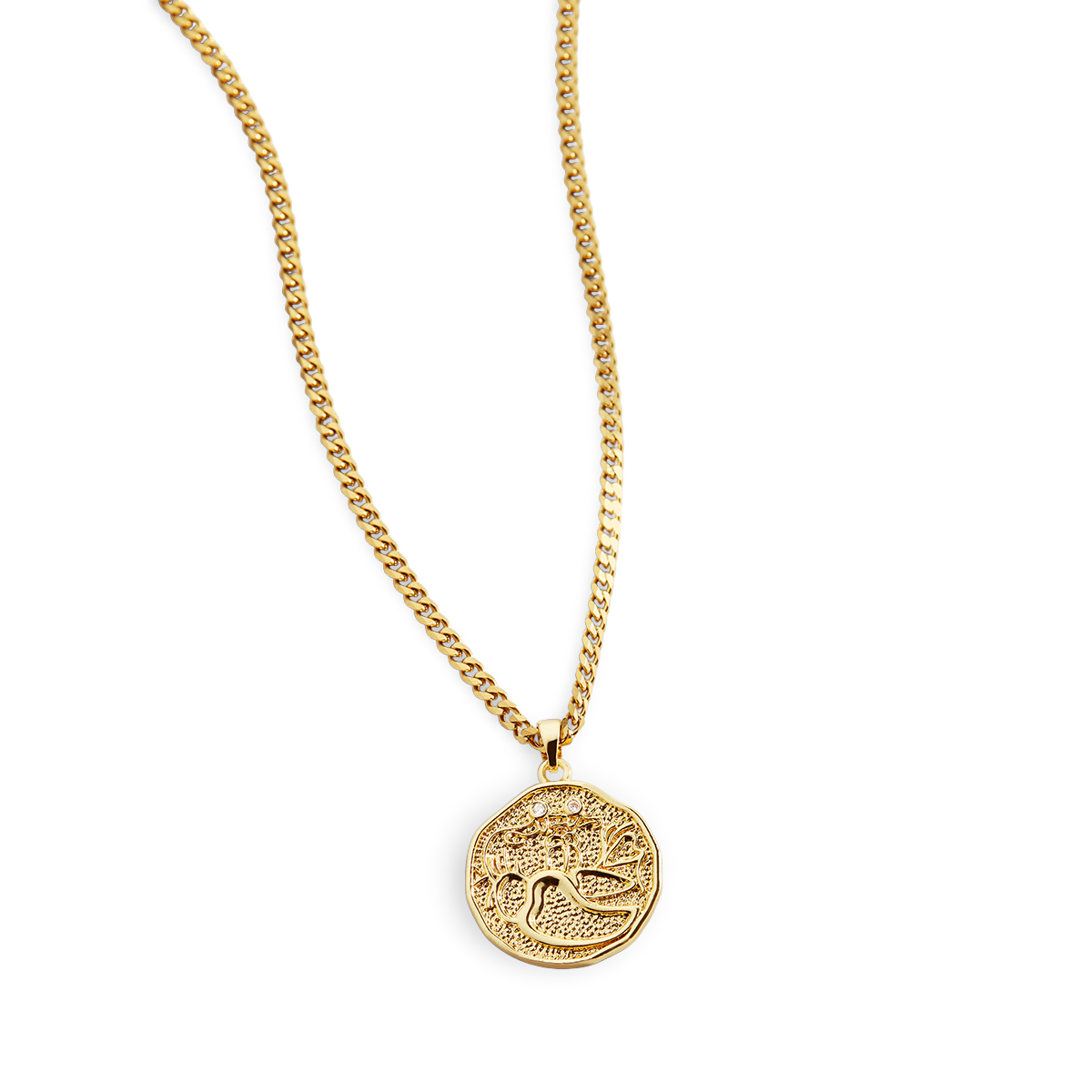 Collar con colgante de moneda con signo astrológico