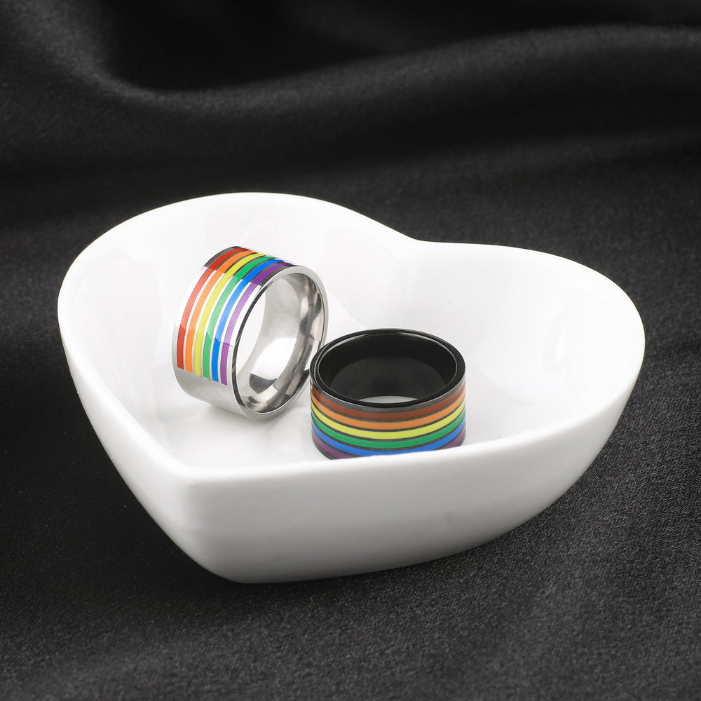 Rainbow Band Ring - Stainless / 6