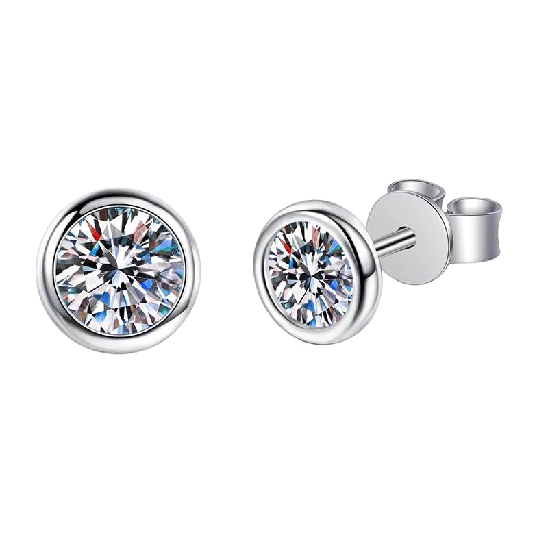 Bezel-Set Diamond Earrings