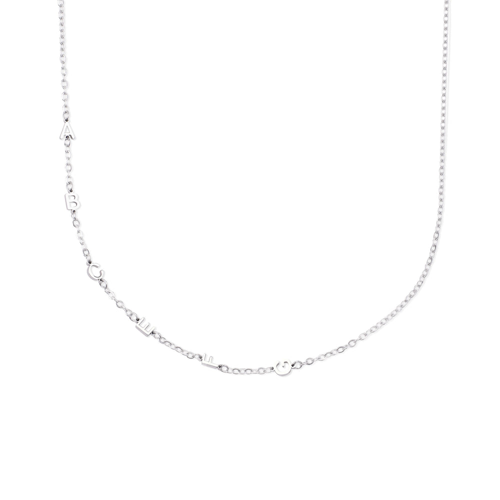 Collar con Iniciales de Lado - Plata