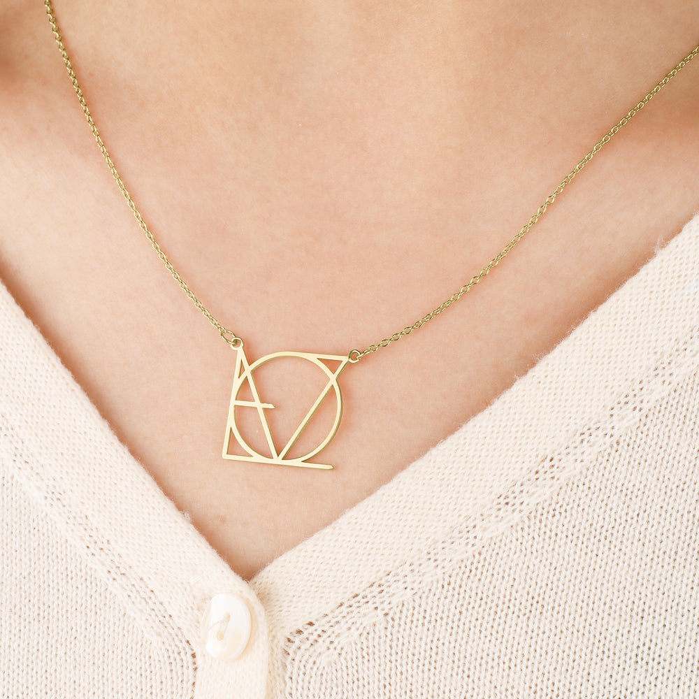 LOVE Minimalist Monogram Necklace - 18k Gold Over Sterling Silver