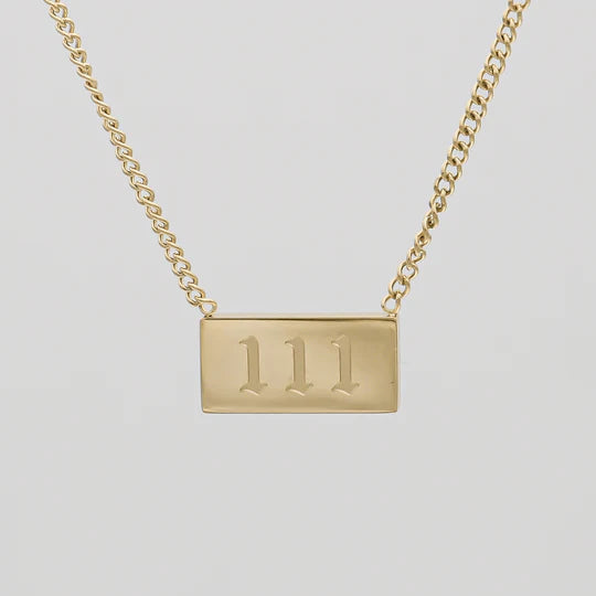 Angel Number Bar Necklace - 111