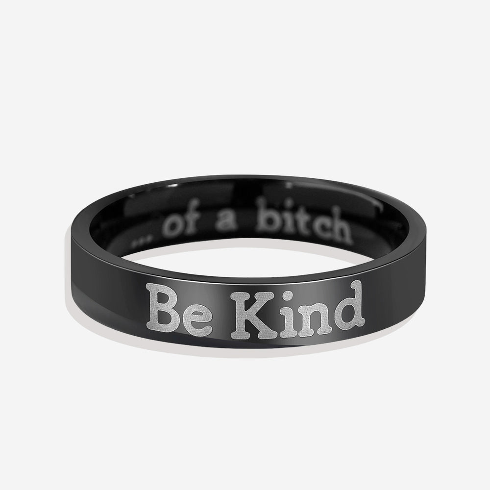 Be Kind Mantra Ring - Black / 10