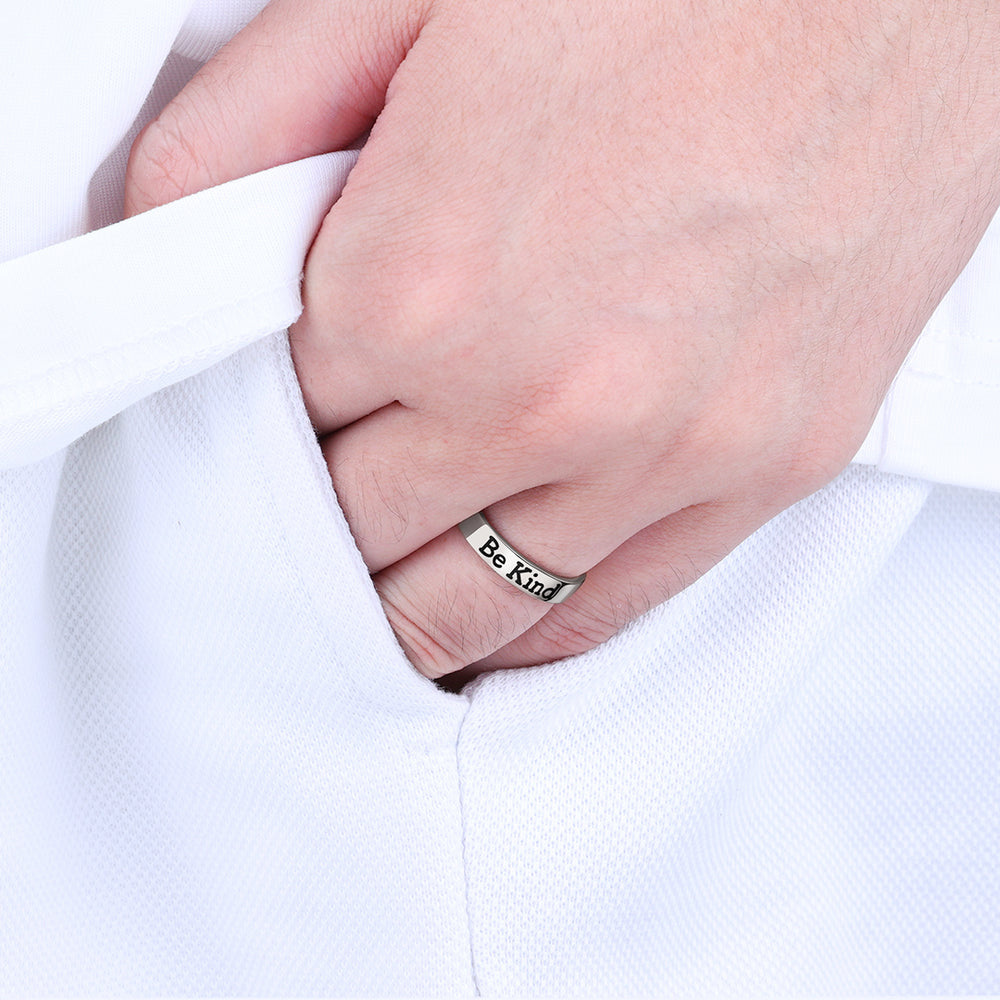 Be Kind Mantra Ring - 925 Sterling Silver / 8