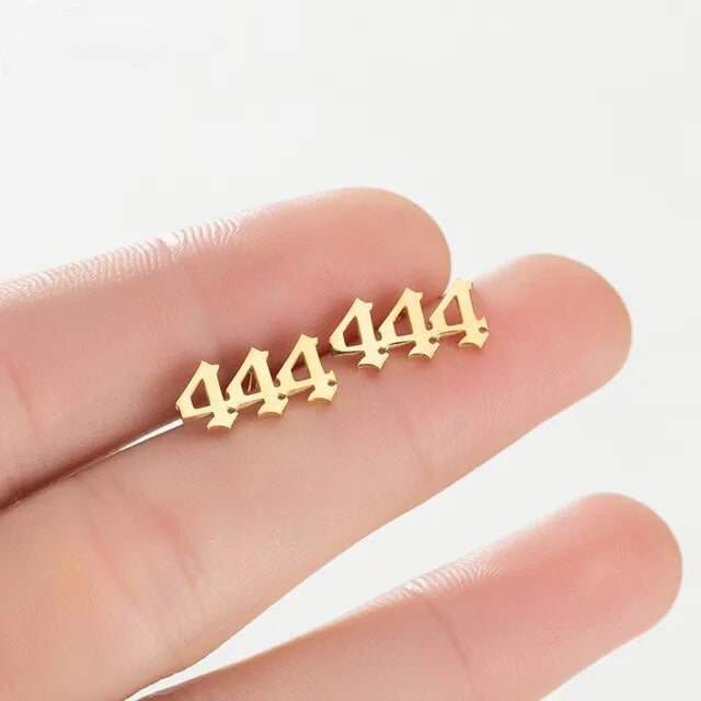 Tiny Angel Number Earrings - 18k Gold Plated / 111