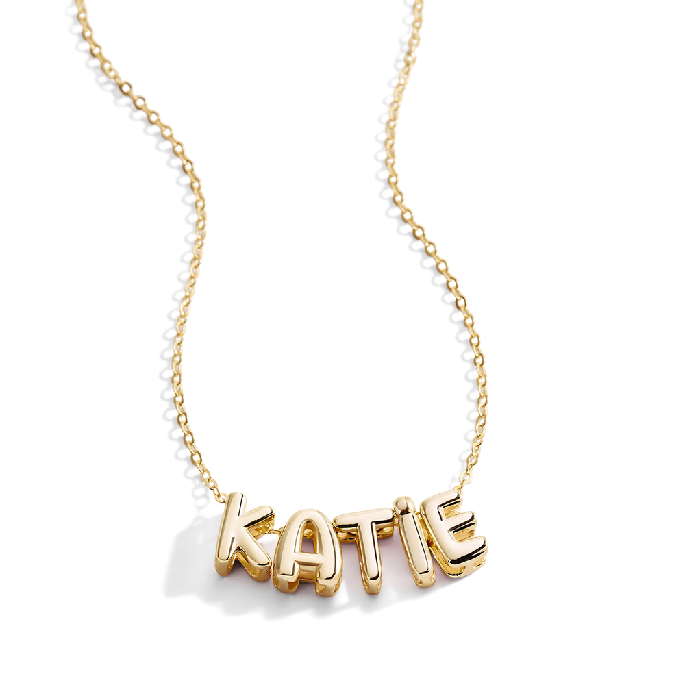 Bubble Name Necklace - Gold / 18" + 2" / 1