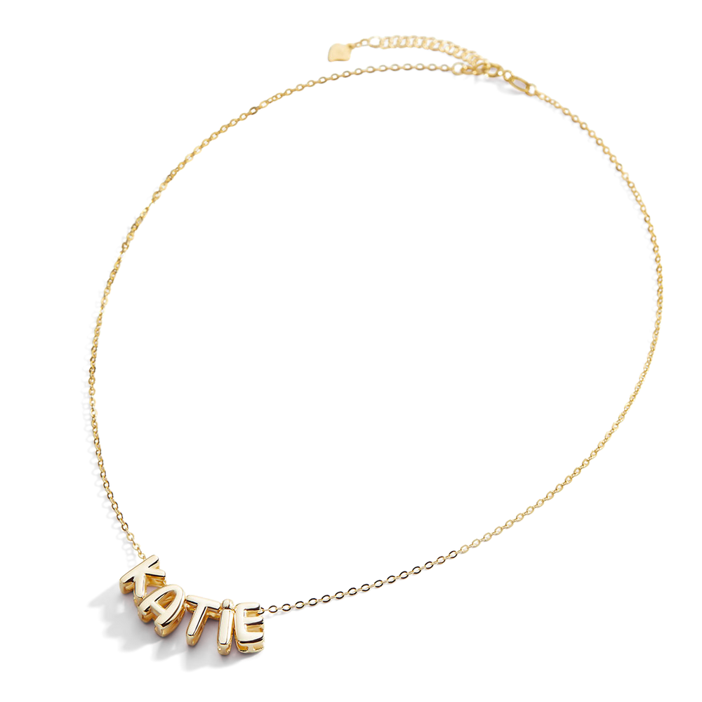 Bubble Name Necklace - Gold / 18" + 2" / 1