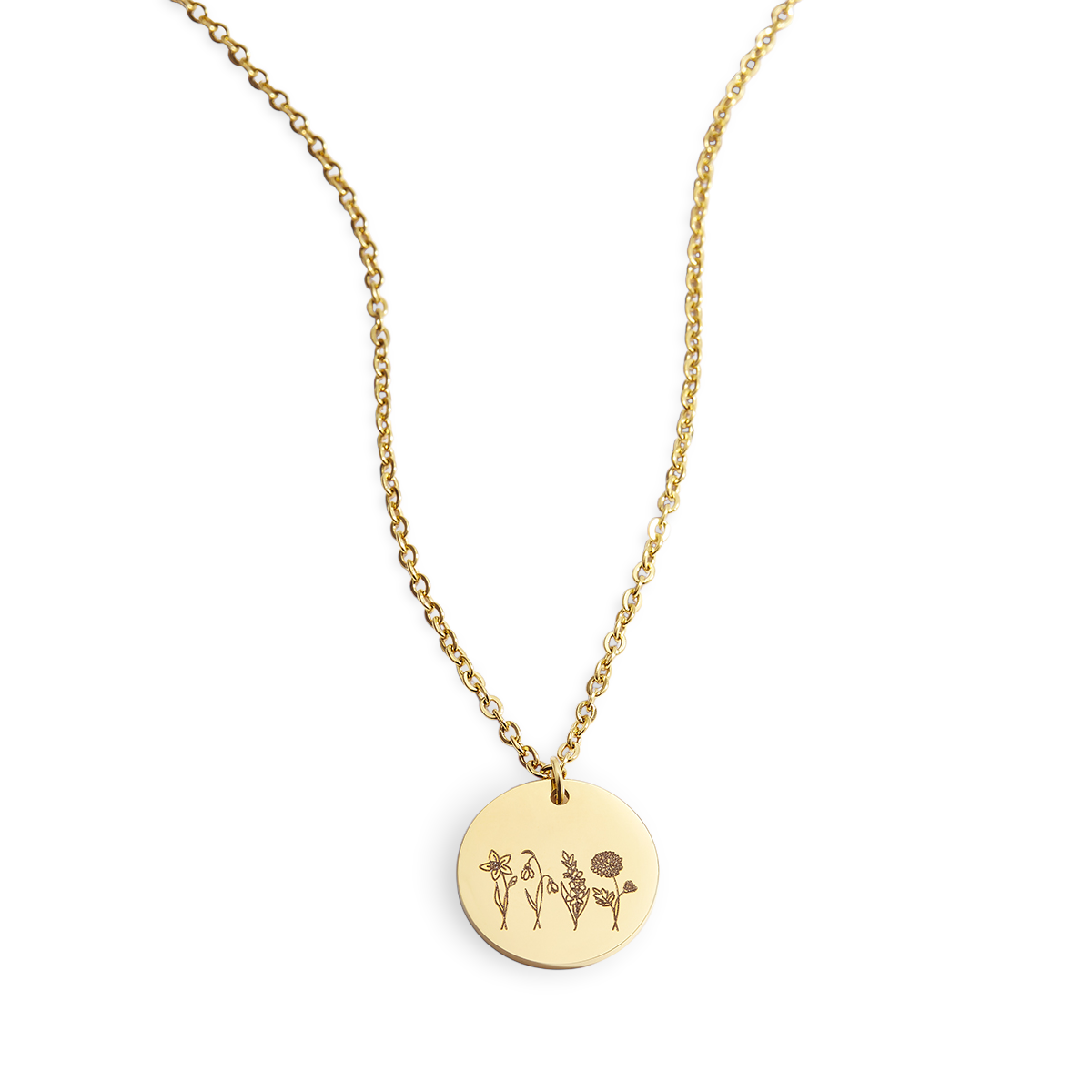 Birth Flower Bouquet Necklace
