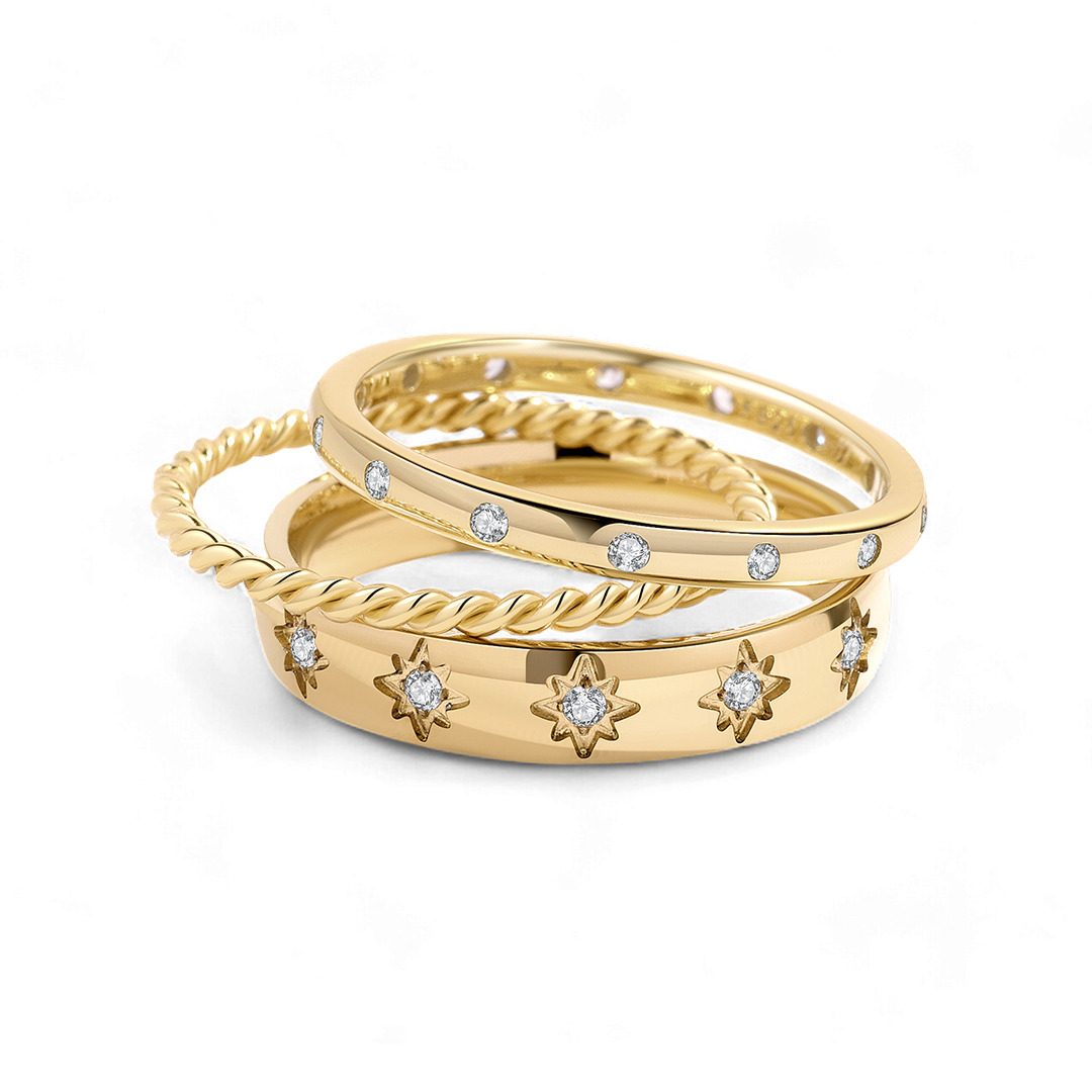 Cosmic Stacking Ring Set