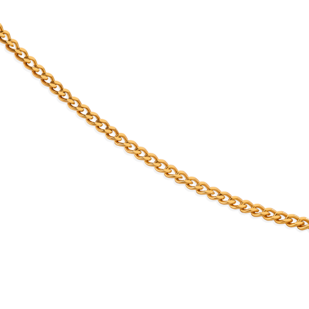Tobillera con cadena de eslabones - Chapado en oro de 18 quilates.