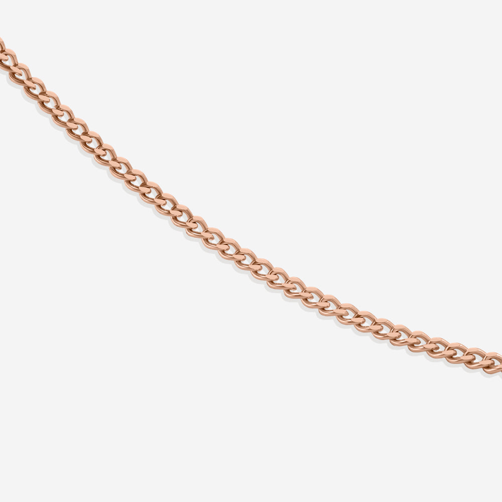 Tobillera con cadena de eslabones - Chapado en oro rosa de 18 quilates.