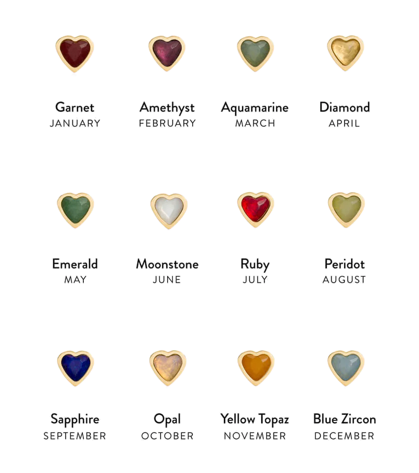 Dainty Heart Birthstone Ring - May
