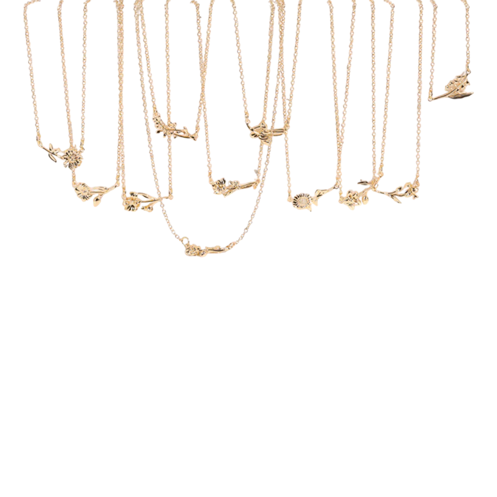 Dainty Birth Flower Necklace - December Holly