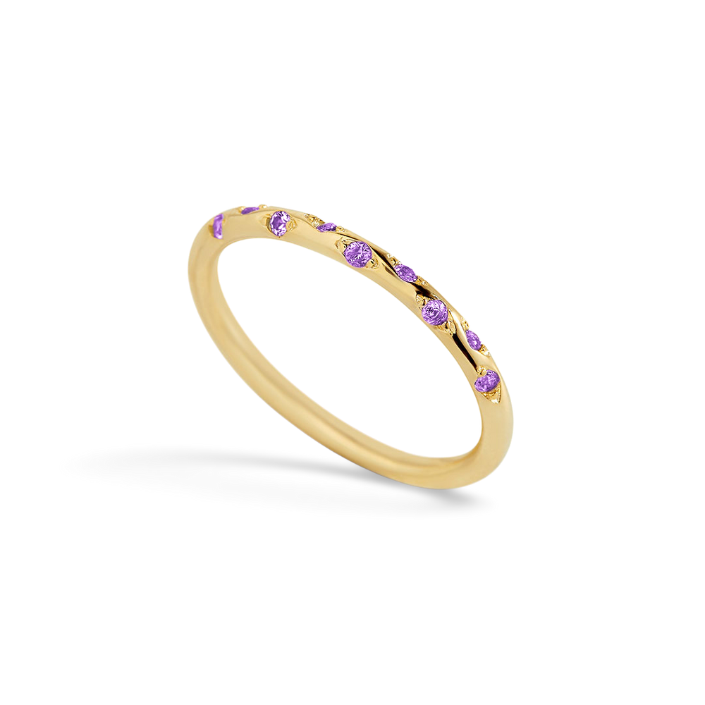 Dainty Constellation Birthstone Ring - Gold / June Alexandrite / 5