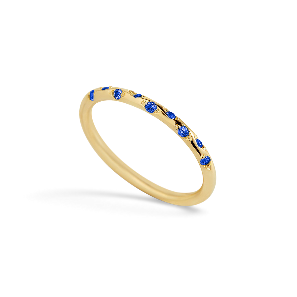 Dainty Constellation Birthstone Ring - 18k Gold Over Sterling Silver / September Sapphire / 9