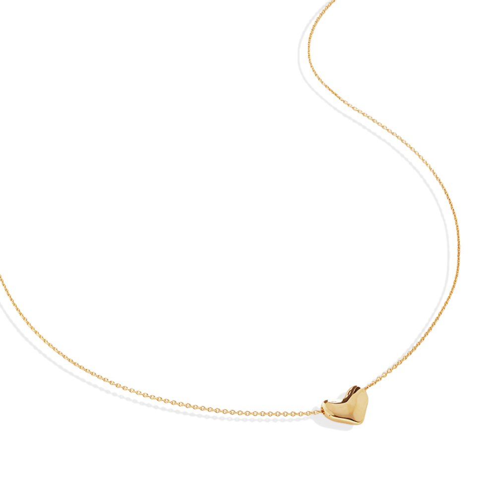 Dainty Bubble Heart Necklace - 18k Gold Plated