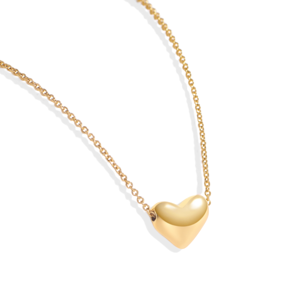 Dainty Bubble Heart Necklace - 18k Gold Plated