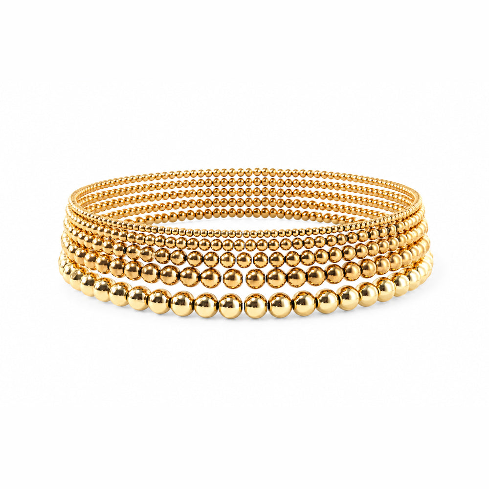 Dainty Gold Beaded Bracelet - 4mm / 6"