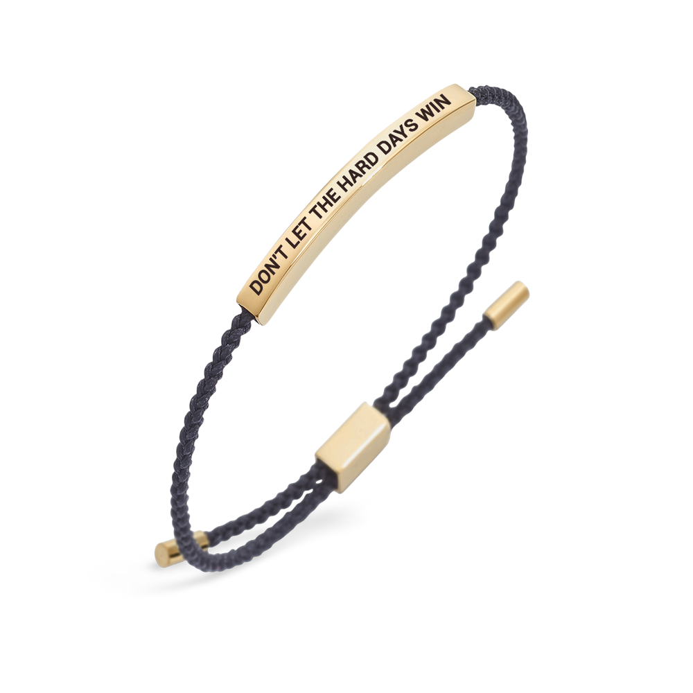Don't Let The Hard Days Win Inspire Bracelet - Gold / Midnight Black / Standard