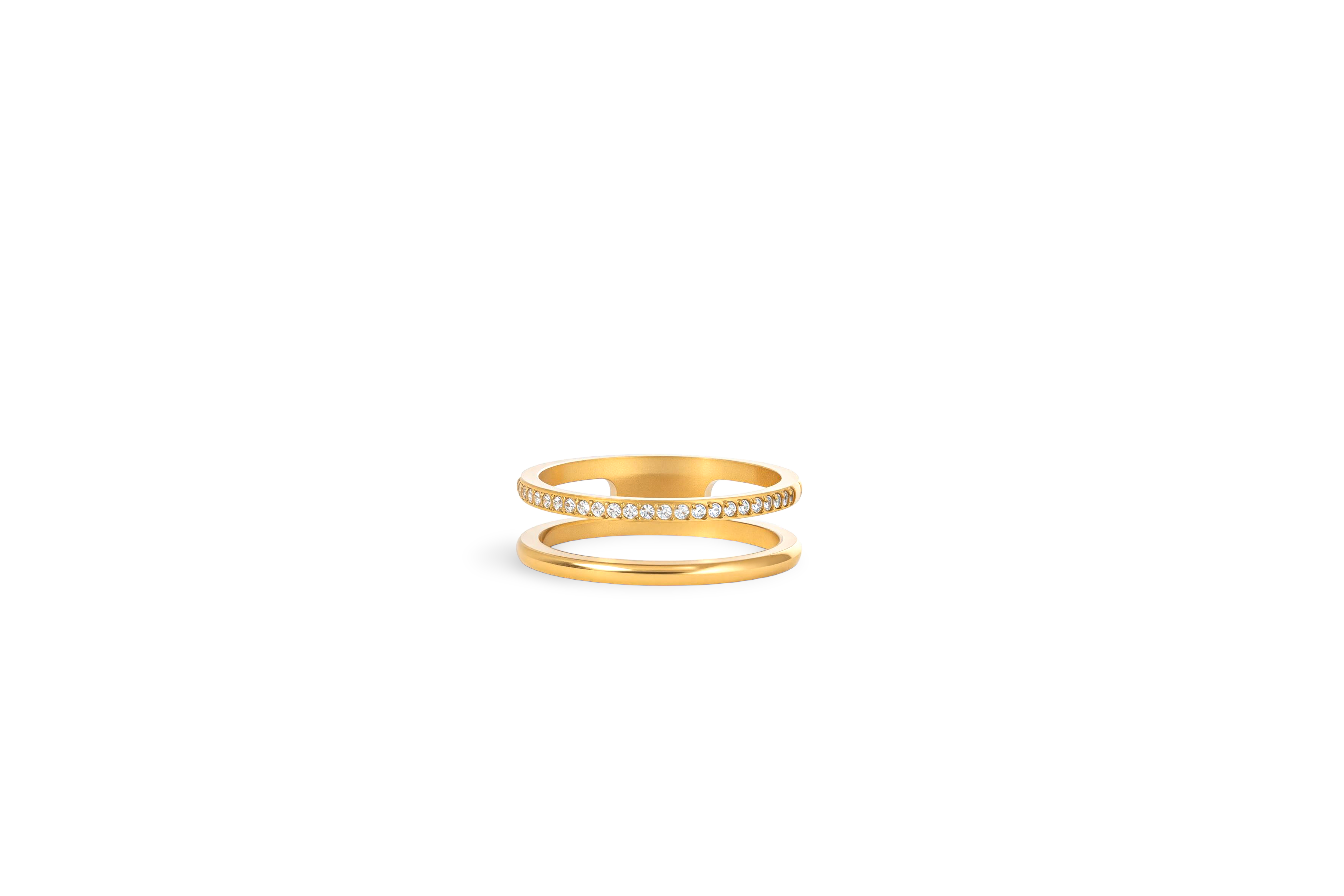 Double Band Pave Ring