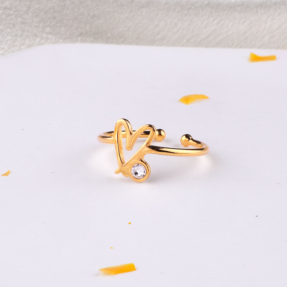 Adjustable Scribble Heart Ring - Default Title