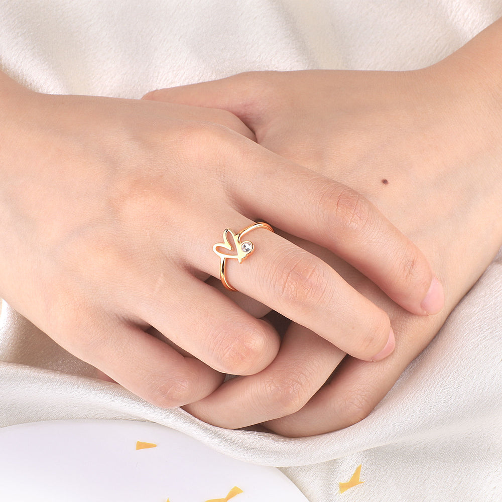 Adjustable Scribble Heart Ring - Default Title