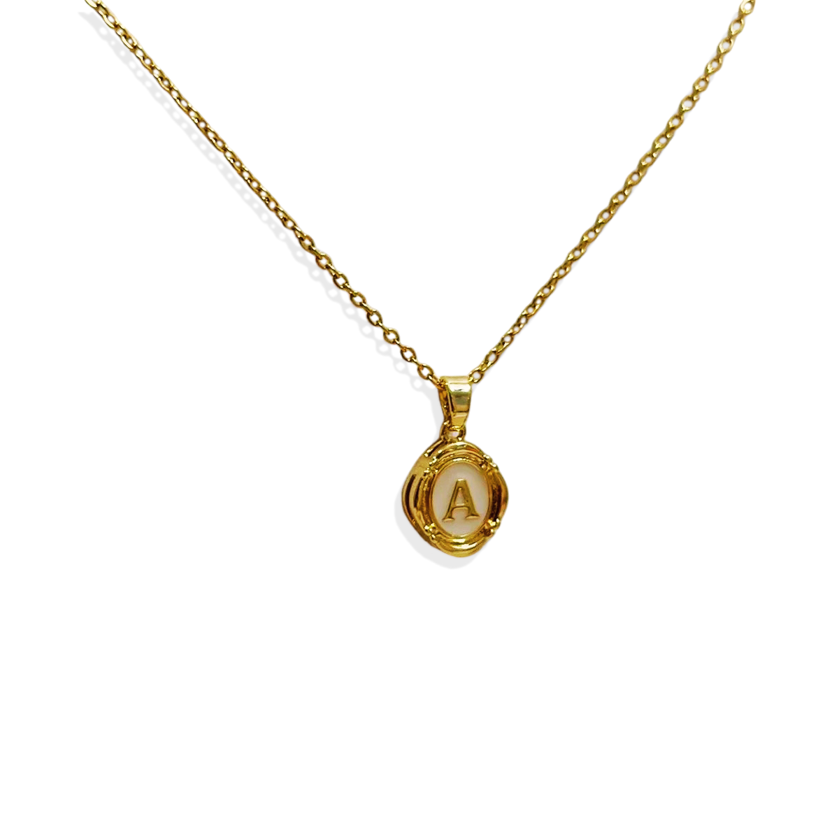 Enamel Initial Pendant Necklace
