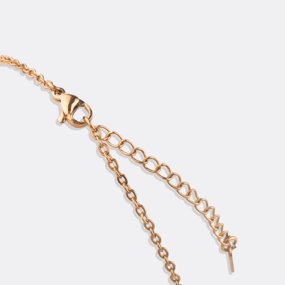 Collar con tres nombres de hadas - 18k Rose Gold Plated / 4 / 16" + 2"