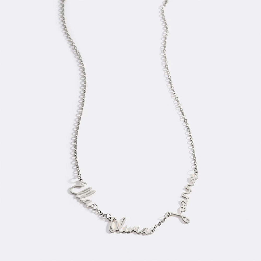 Collar con tres nombres de hadas - Silver / 4 / 16" + 2"