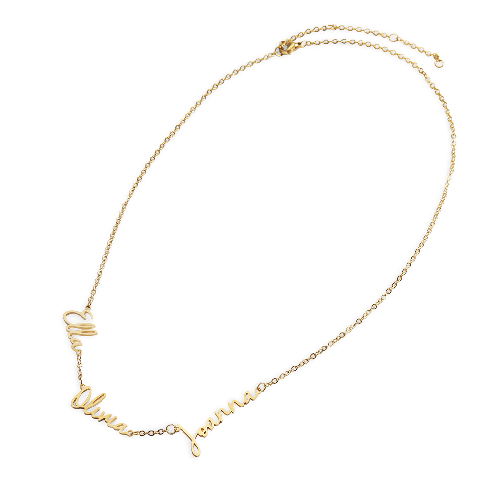 Collar con tres nombres de hadas - 18k Gold Plated / 1 / 16" + 2"