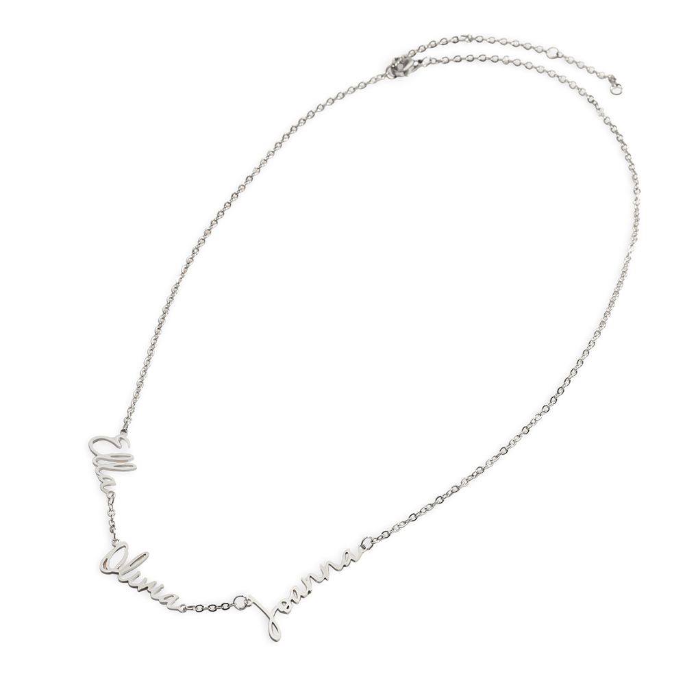 Collar con tres nombres de hadas - Silver / 4 / 16" + 2"