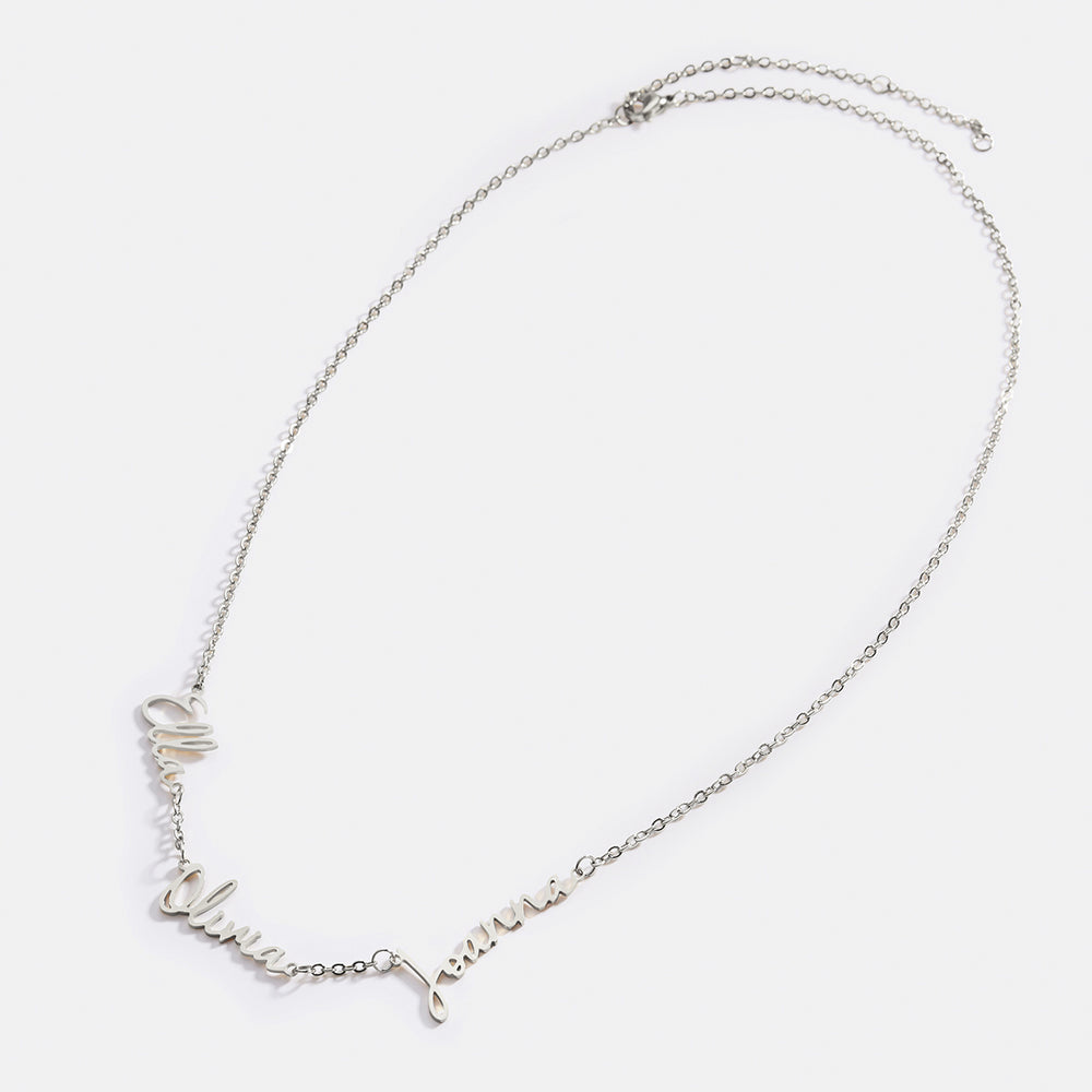 Collar con tres nombres de hadas - Silver / 4 / 16" + 2"