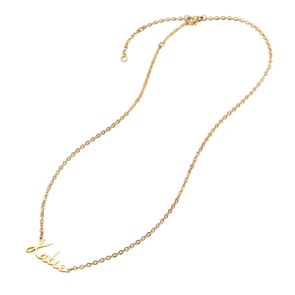 Collar con nombre de hada  - Cable / 18k Gold Over Sterling Silver / 16" + 2"