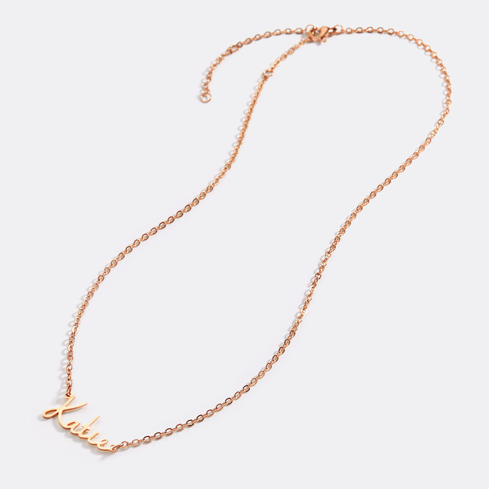 Collar con nombre de hada  - Chapado en oro rosa de 18 quilates. / 16" + 2"