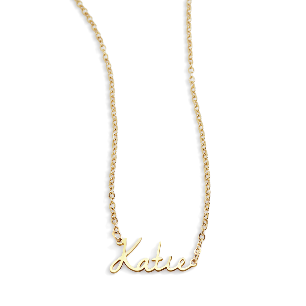 Collar con nombre de hada  - Chapado en oro de 18 quilates. / 16" + 2"