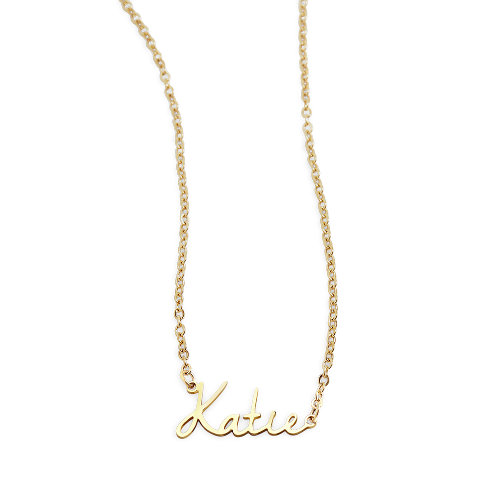 Collar con nombre de hada  - Cable / 18k Gold Over Sterling Silver / 16" + 2"