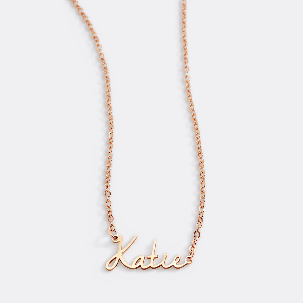 Collar con nombre de hada  - Chapado en oro rosa de 18 quilates. / 16" + 2"