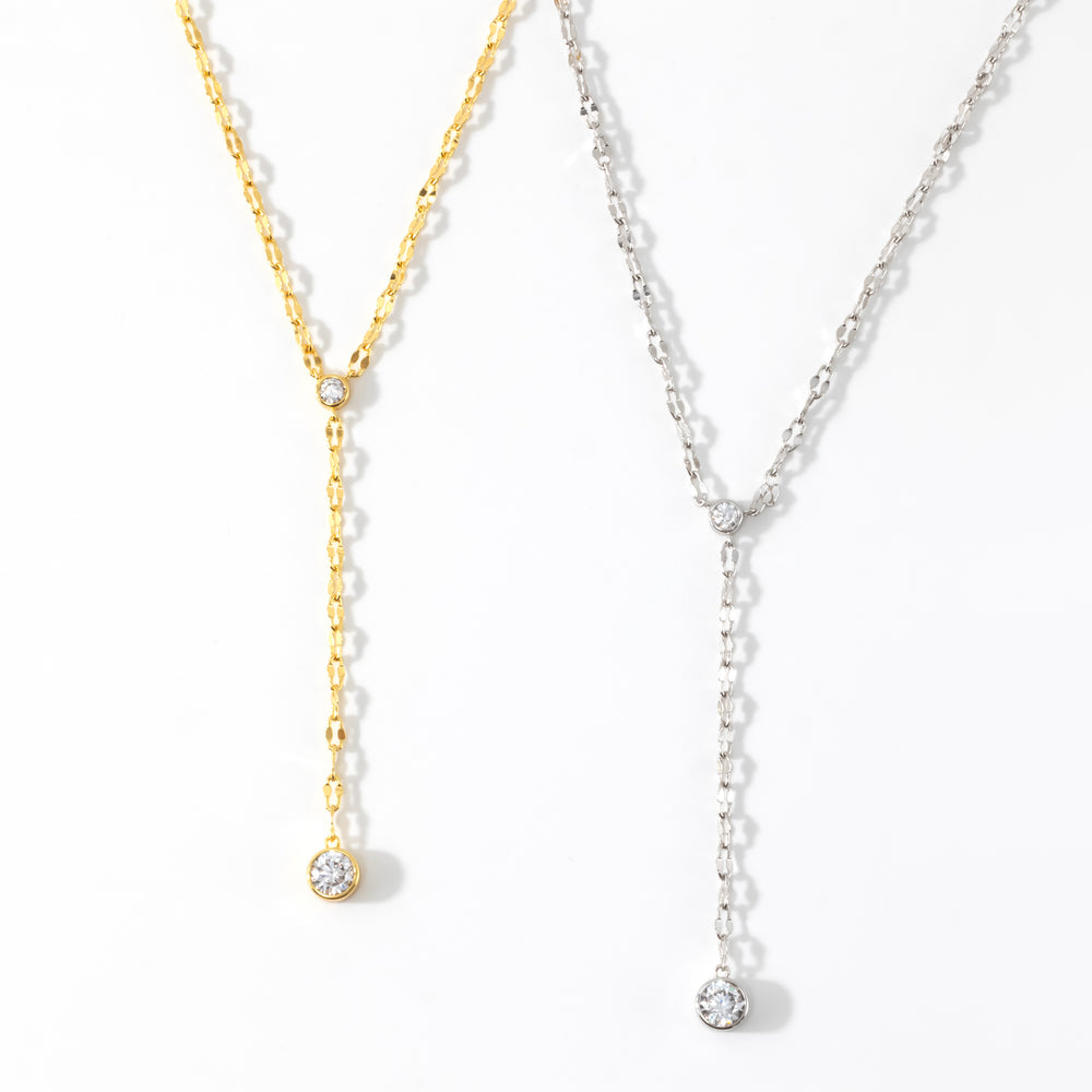 Falling Star Lariat Necklace - Gold / 16" + 2"