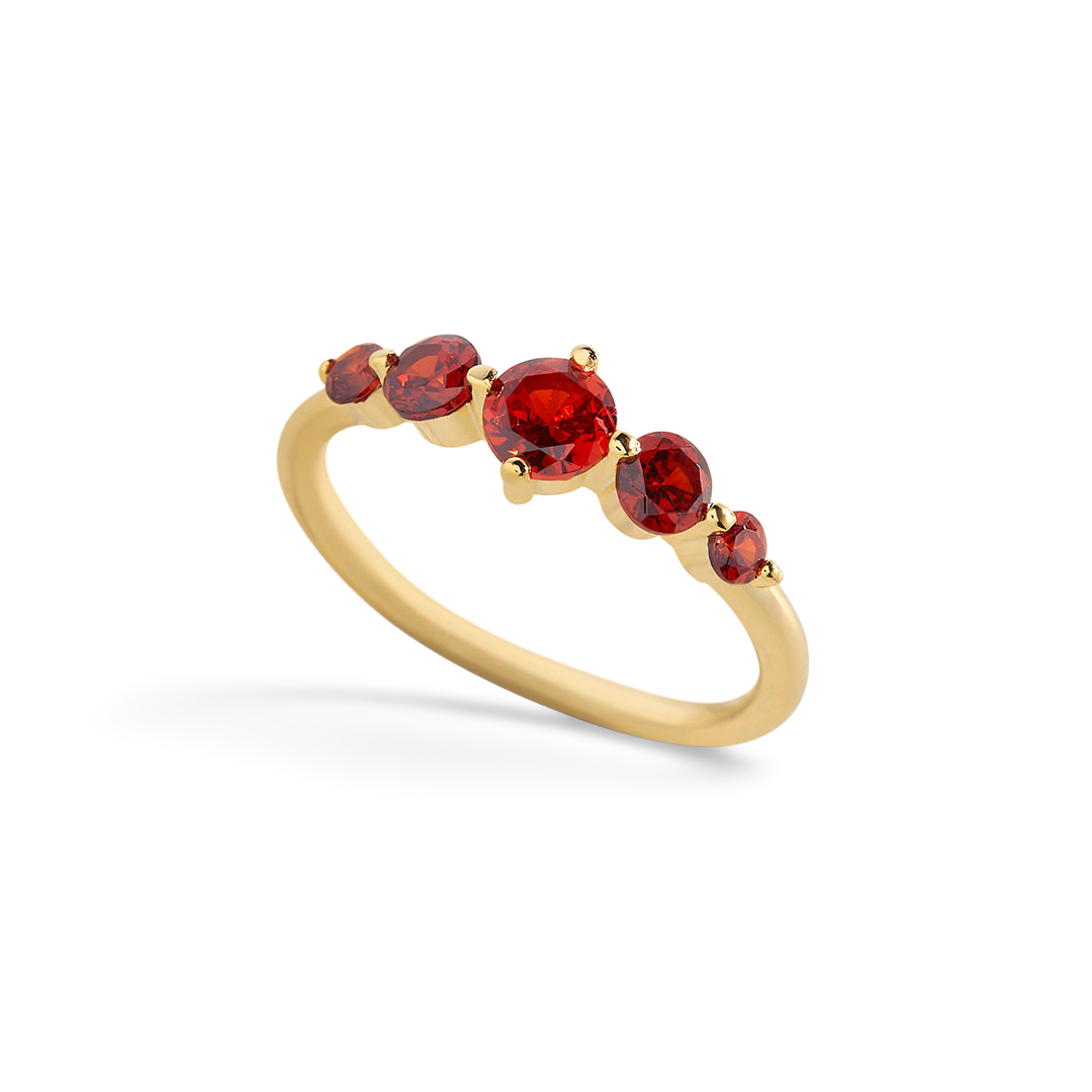 Five Stone Statement Birthstone Ring